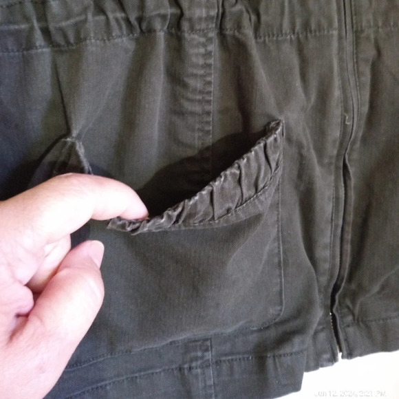 Coldwater Creek army green utility zip up jacket women size 12 - Picture 4 of 12